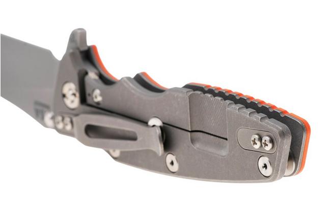 Afbeelding voor Rick Hinderer Eklipse 3.5" Skinny Slicer, Hollow Grind Working Finish Magnacut, Orange G10, zakmes
