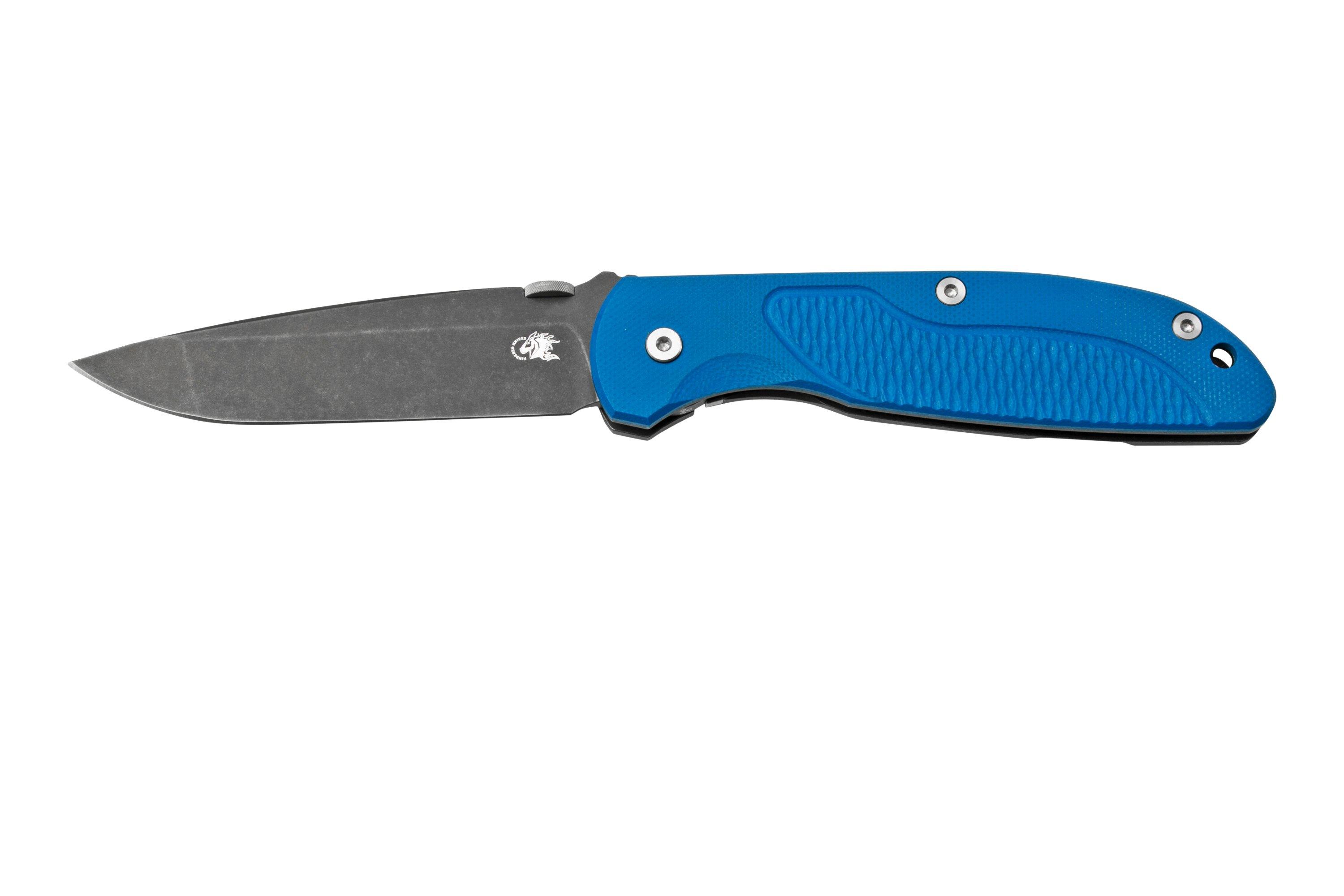 Rick Hinderer FireTac Spanto Battle Black, Black Blue G10, pocket