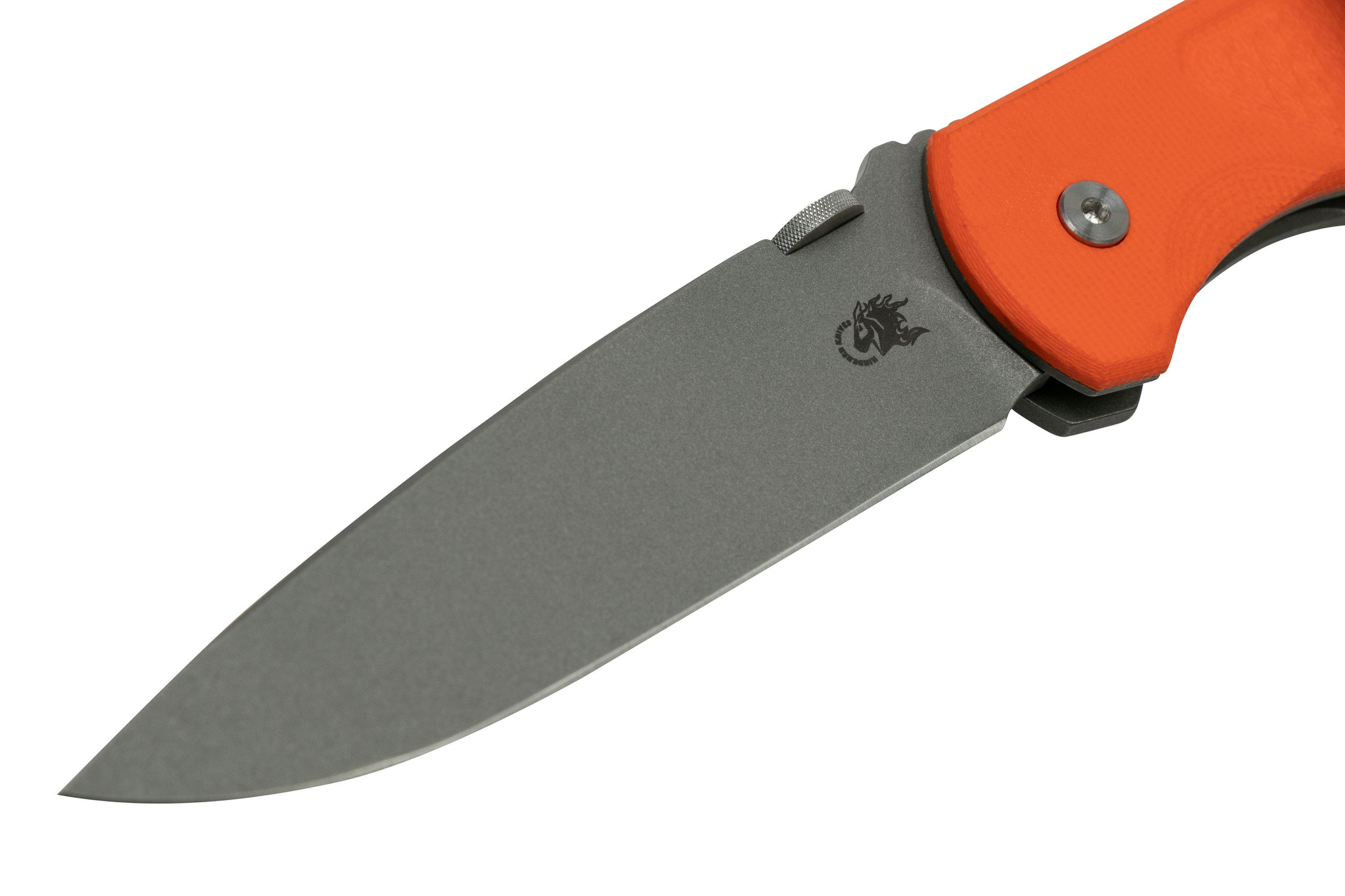 Rick Hinderer FireTac Spanto Acid Stonewash, Working Finish Orange G10