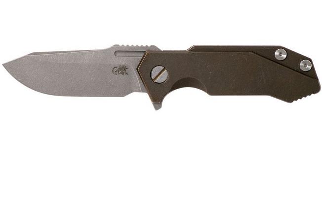Image for Rick Hinderer Half Track Battle Bronze Ti 2.75" stonewashed pocket knife