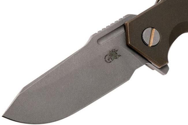 Image for Rick Hinderer Half Track Battle Bronze Ti 2.75" stonewashed pocket knife