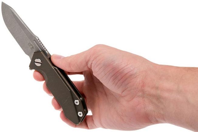 Image for Rick Hinderer Half Track Battle Bronze Ti 2.75" stonewashed pocket knife
