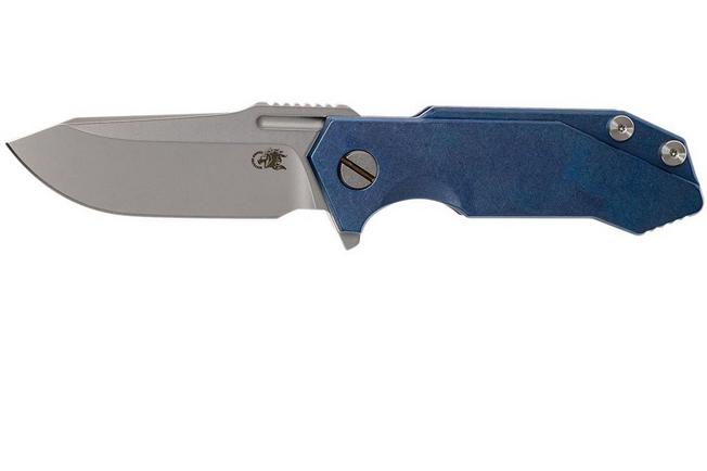 Image for Rick Hinderer Half Track Blue Ti 2.75" stonewashed pocket knife