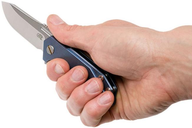 Image for Rick Hinderer Half Track Blue Ti 2.75" stonewashed pocket knife