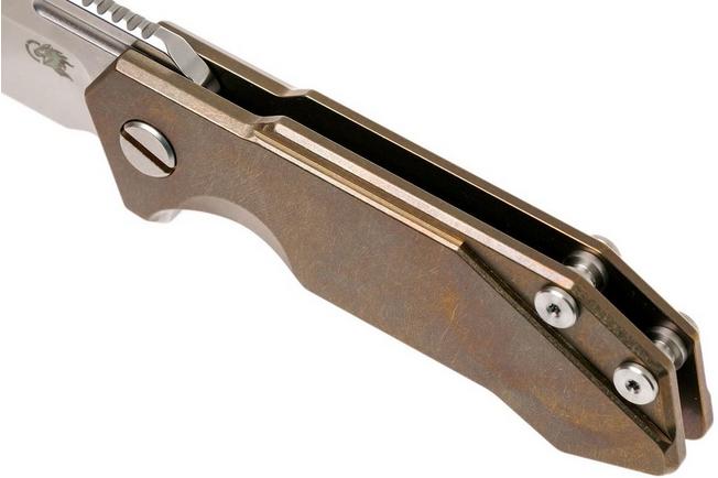 Image for Rick Hinderer Half Track Bronze Ti 2.75" stonewashed pocket knife