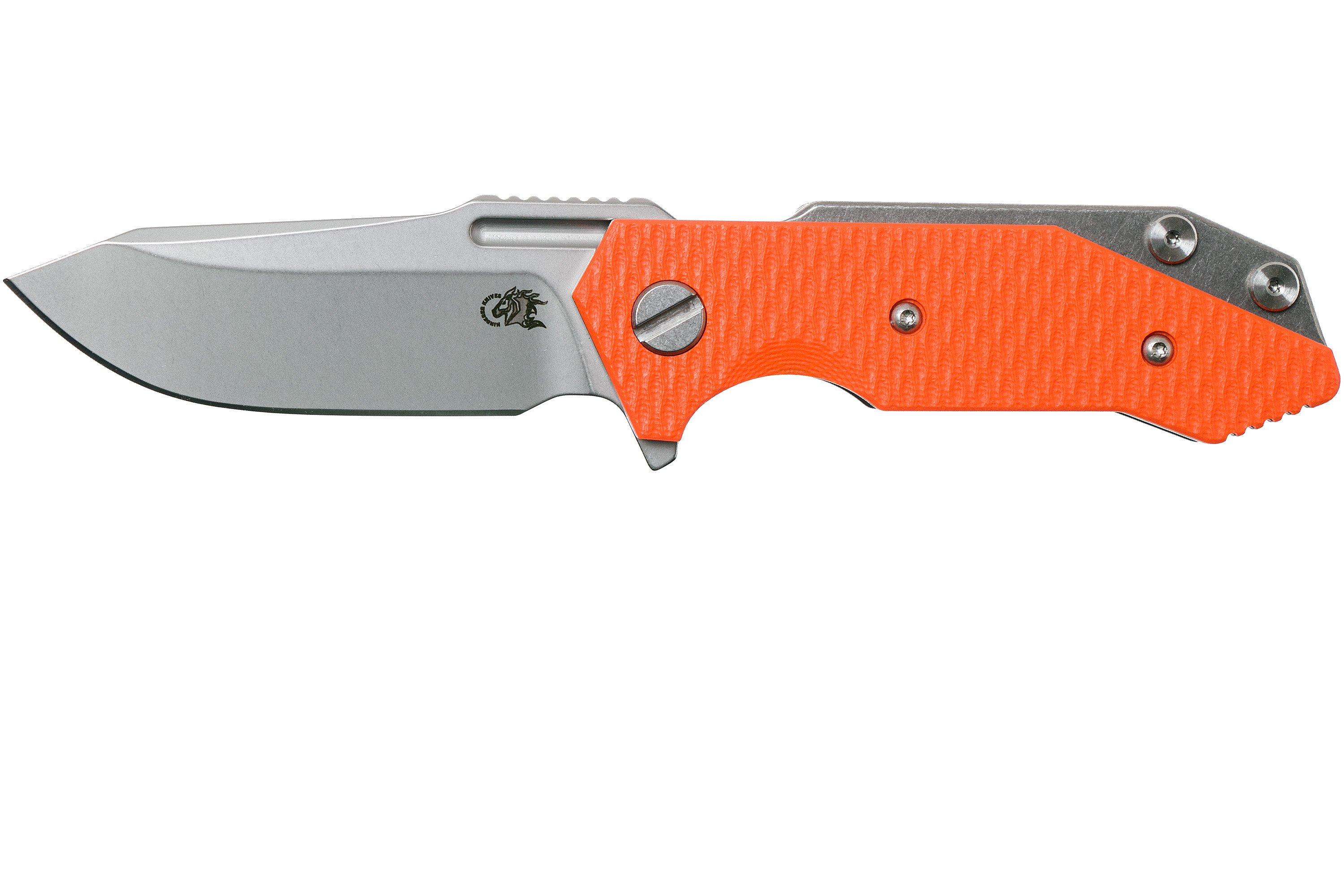 Rick Hinderer Half Track Gen 2, Spearpoint 20CV, Orange G10, pocket ...