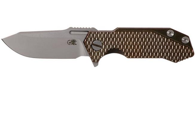 Image for Rick Hinderer Half Track Textured Ti 2.75" stonewashed pocket knife, bronze