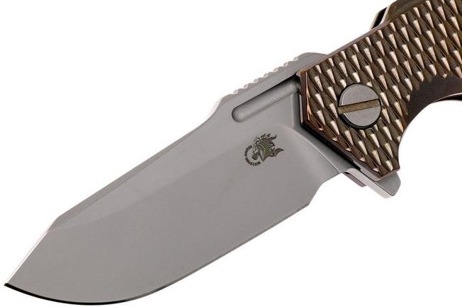 Image for Rick Hinderer Half Track Textured Ti 2.75" stonewashed pocket knife, bronze