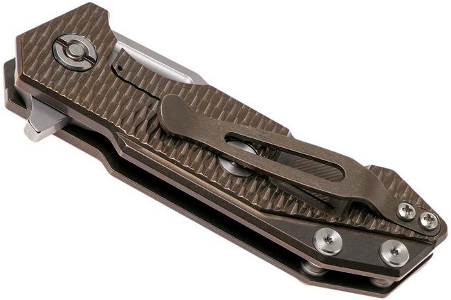 Image for Rick Hinderer Half Track Textured Ti 2.75" stonewashed pocket knife, bronze