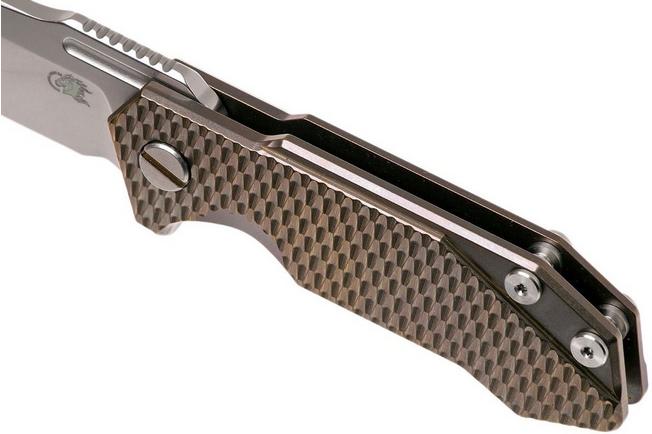 Image for Rick Hinderer Half Track Textured Ti 2.75" stonewashed pocket knife, bronze