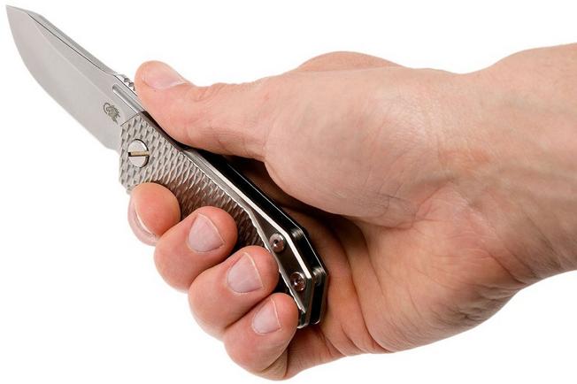 Image for Rick Hinderer Half Track Textured Ti 2.75" stonewashed pocket knife