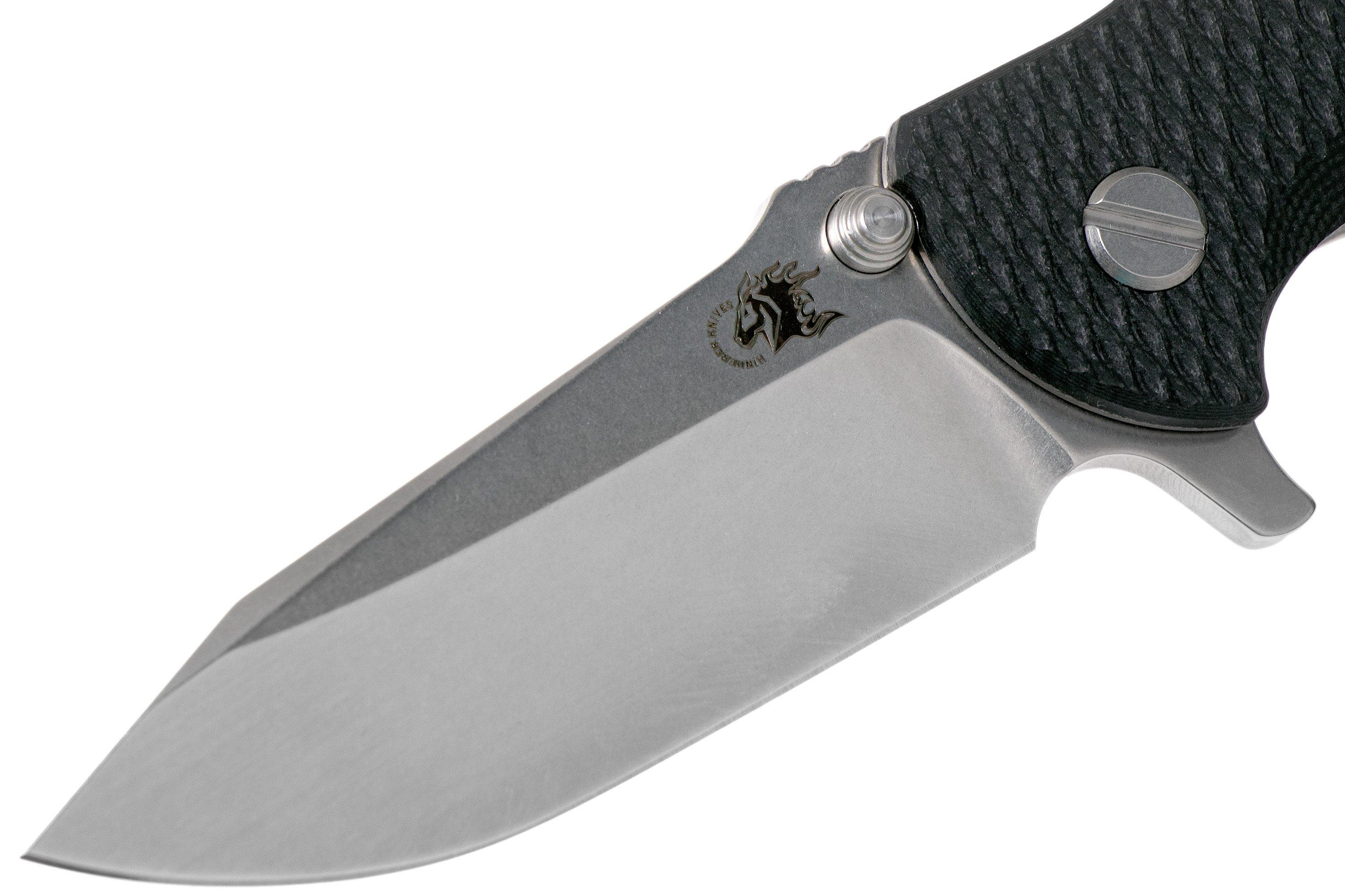 Rick Hinderer Jurassic Spearpoint 20CV Stonewash Black G10 pocket knife ...