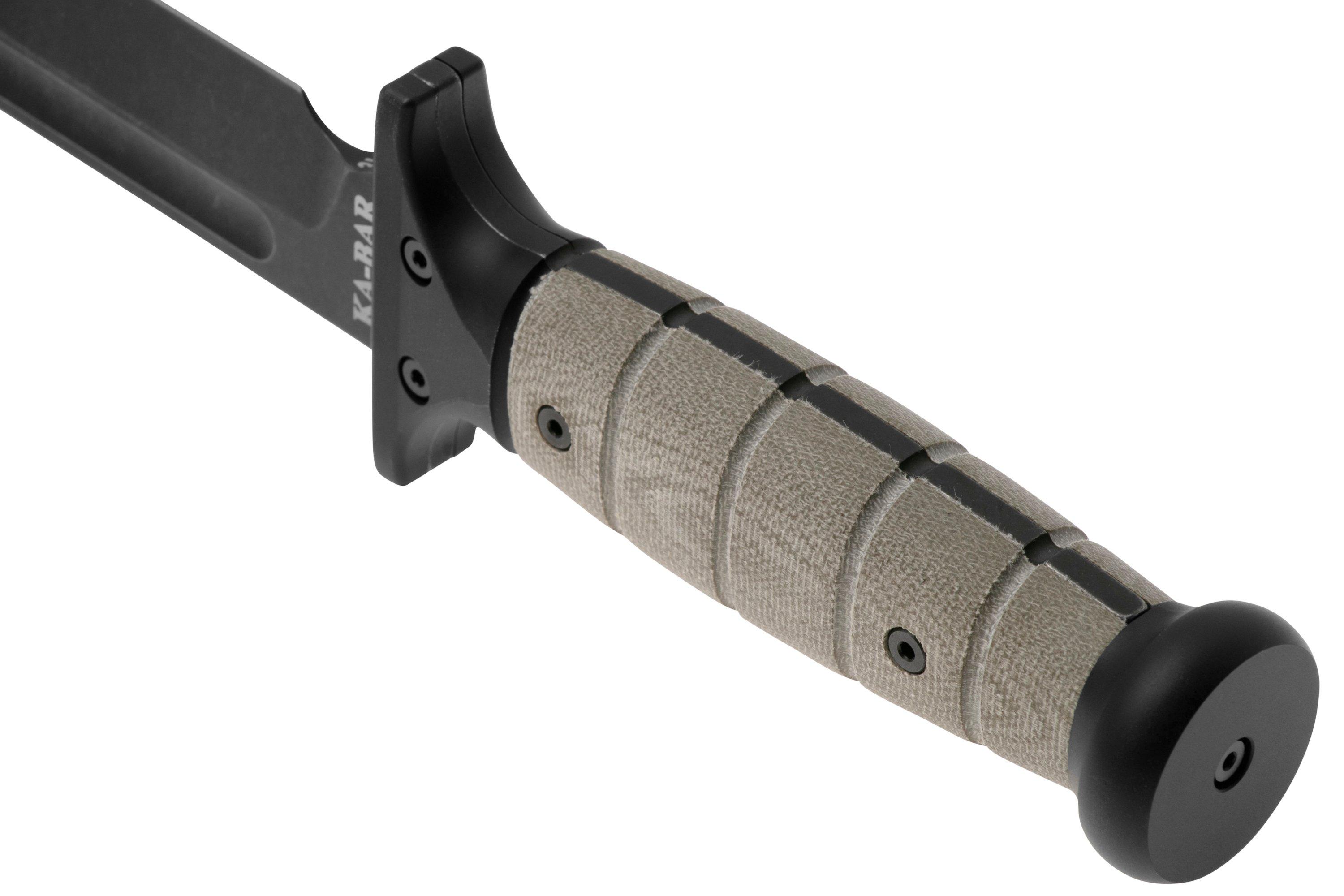 Rick Hinderer KA-BAR Blackwashed 3V, OD Green Micarta, vaststaand mes ...