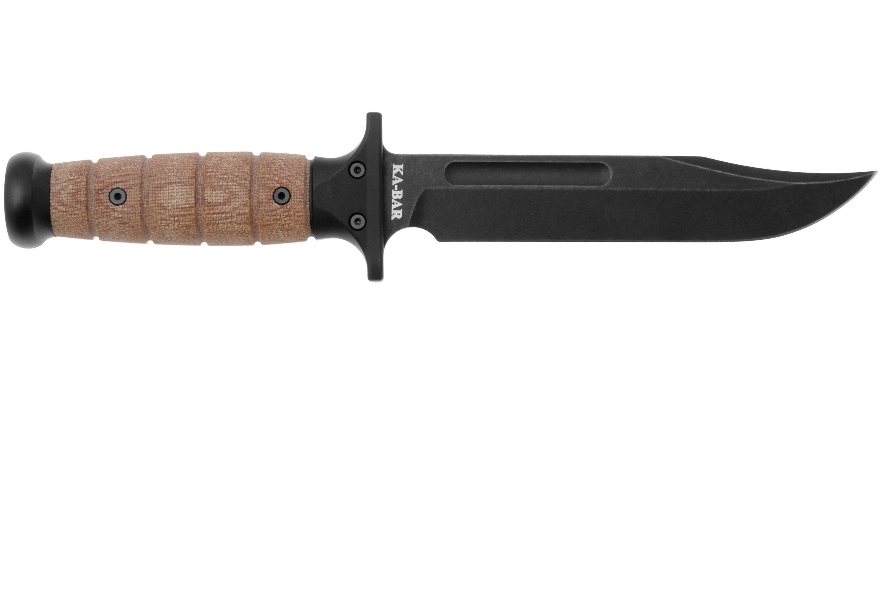 Rick Hinderer KA-BAR Blackwashed 3V, Natural Micarta, vaststaand mes ...