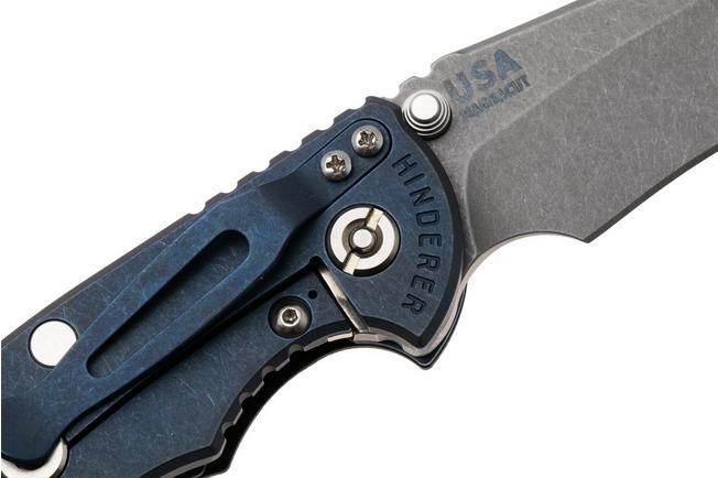 Bild für Rick Hinderer XM-18 3.5" Recurve NF KXM35NFRECBBLBK, Dark Stonewashed CPM MagnaCut, Battle Blue Titanium, Black G10, Taschenmesser