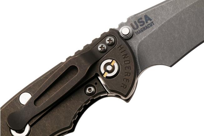 Bild für Rick Hinderer XM-18 3.5" Recurve NF KXM35NFRECBBRBK, Dark Stonewashed CPM MagnaCut, Battle Bronze Titanium, Black G10, Taschenmesser