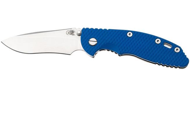 Bild für Rick Hinderer XM-18 3.5" Recurve NF KXM35NFRECSWBL, Stonewashed CPM MagnaCut, Stonewashed Titanium, Blue G10, Taschenmesser