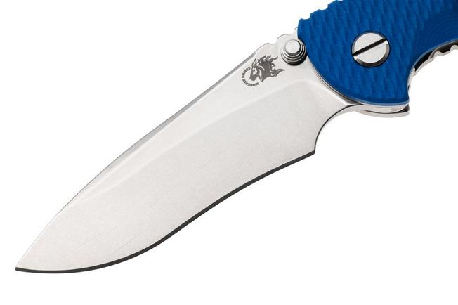Bild für Rick Hinderer XM-18 3.5" Recurve NF KXM35NFRECSWBL, Stonewashed CPM MagnaCut, Stonewashed Titanium, Blue G10, Taschenmesser