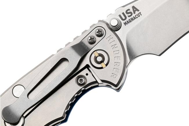 Bild für Rick Hinderer XM-18 3.5" Recurve NF KXM35NFRECSWBL, Stonewashed CPM MagnaCut, Stonewashed Titanium, Blue G10, Taschenmesser