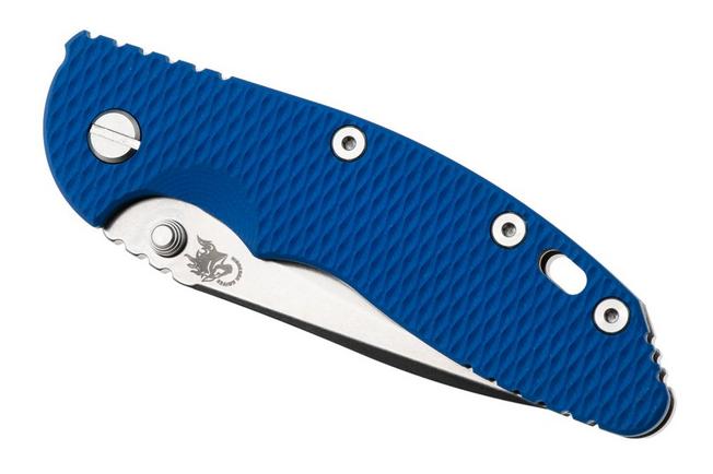 Bild für Rick Hinderer XM-18 3.5" Recurve NF KXM35NFRECSWBL, Stonewashed CPM MagnaCut, Stonewashed Titanium, Blue G10, Taschenmesser