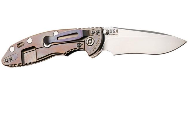 Bild für Rick Hinderer XM-18 3.5" Recurve NF KXM35NFRECSWBRBK, Stonewashed CPM MagnaCut, Stonewashed Bronze Titanium, Black G10, Taschenmesser
