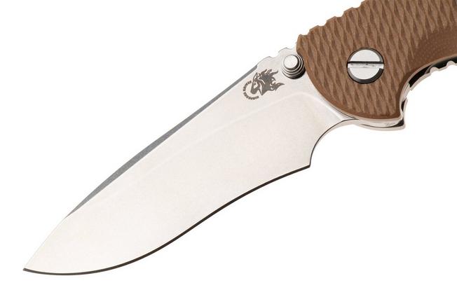 Bild für Rick Hinderer XM-18 3.5" Recurve NF KXM35NFRECSWCY, Stonewashed CPM MagnaCut, Stonewashed Titanium, Coyote G10, Taschenmesser