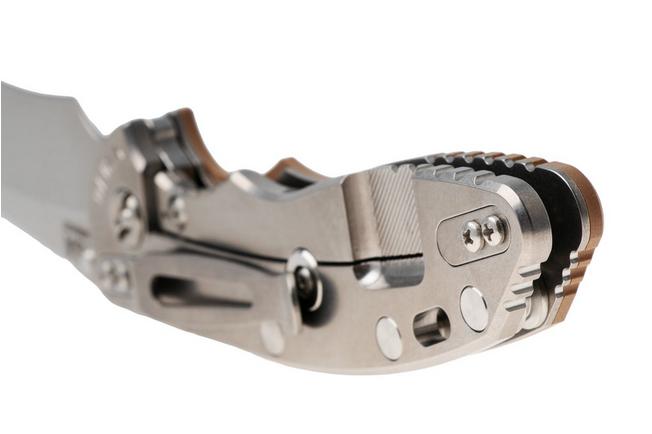 Bild für Rick Hinderer XM-18 3.5" Recurve NF KXM35NFRECSWCY, Stonewashed CPM MagnaCut, Stonewashed Titanium, Coyote G10, Taschenmesser