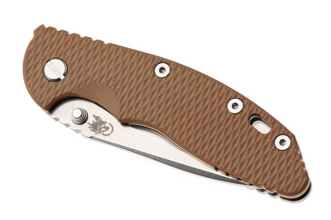 Bild für Rick Hinderer XM-18 3.5" Recurve NF KXM35NFRECSWCY, Stonewashed CPM MagnaCut, Stonewashed Titanium, Coyote G10, Taschenmesser