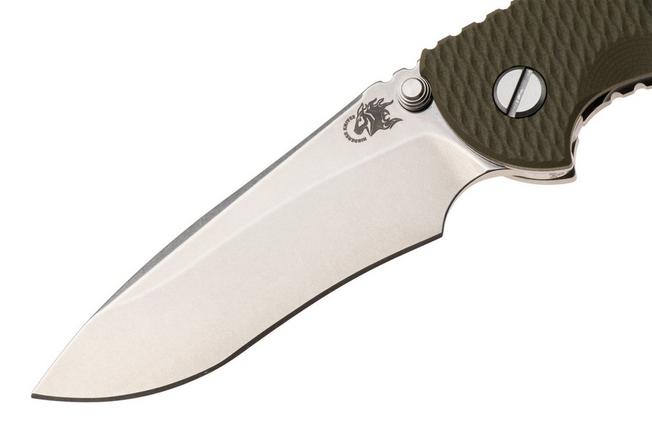 Bild für Rick Hinderer XM-18 3.5" Recurve NF KXM35NFRECSWOD, Stonewashed CPM MagnaCut, Stonewashed Titanium, OD Green G10, Taschenmesser