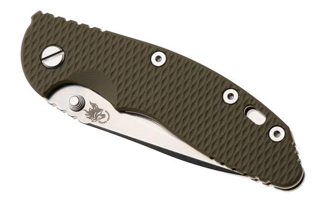 Bild für Rick Hinderer XM-18 3.5" Recurve NF KXM35NFRECSWOD, Stonewashed CPM MagnaCut, Stonewashed Titanium, OD Green G10, Taschenmesser