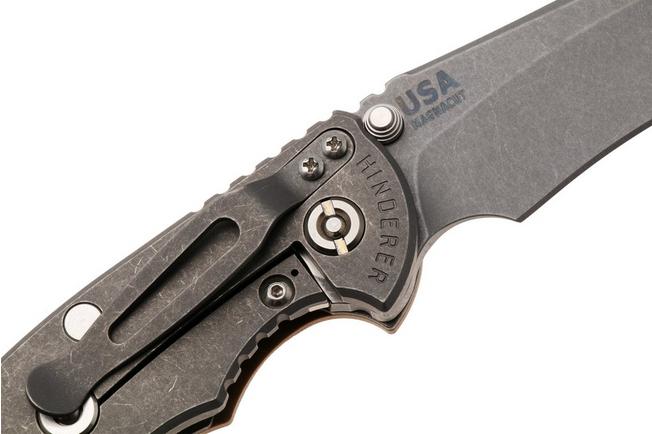 Bild für Rick Hinderer XM-18 3.5" Recurve NF KXM35NFRECWFCY, Dark Stonewashed CPM MagnaCut, Working Finish Titanium, Coyote G10, Taschenmesser