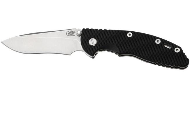 Bild für Rick Hinderer XM-18 3.5" Recurve NF KXM35NFRECWFSWBK, Stonewashed CPM MagnaCut, Working Finish Titanium, Black G10, Taschenmesser