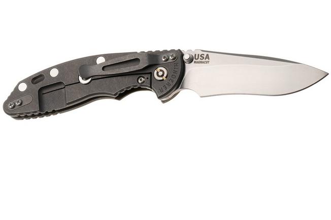 Bild für Rick Hinderer XM-18 3.5" Recurve NF KXM35NFRECWFSWOD, Stonewashed CPM MagnaCut, Working Finish Titanium, OD Green G10, Taschenmesser