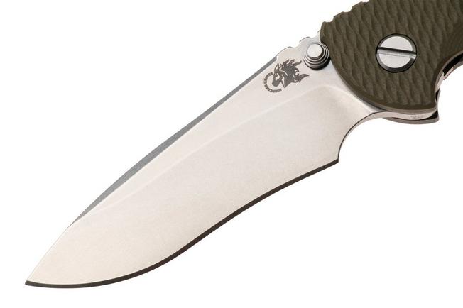 Bild für Rick Hinderer XM-18 3.5" Recurve NF KXM35NFRECWFSWOD, Stonewashed CPM MagnaCut, Working Finish Titanium, OD Green G10, Taschenmesser