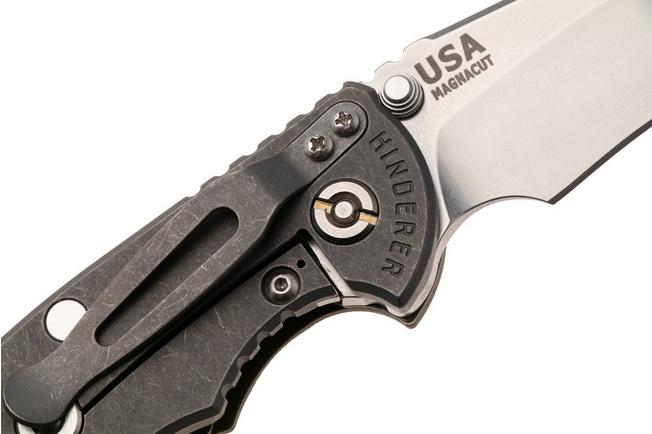Bild für Rick Hinderer XM-18 3.5" Recurve NF KXM35NFRECWFSWOD, Stonewashed CPM MagnaCut, Working Finish Titanium, OD Green G10, Taschenmesser