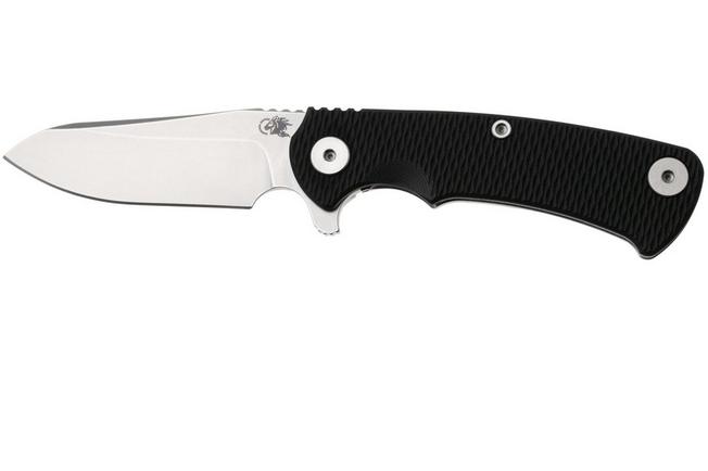Afbeelding voor Rick Hinderer Project X PJX-MC-SF-SW-BK, Stonewashed CPM MagnaCut Sheepsfoot, Stonewashed Titanium, Black G10, zakmes