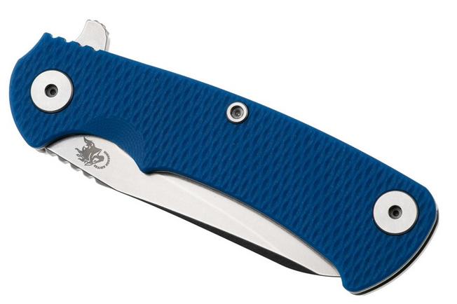 Afbeelding voor Rick Hinderer Project X PJX-MC-SF-SW-BL, Stonewashed CPM MagnaCut Sheepsfoot, Stonewashed Titanium, Blue G10, zakmes