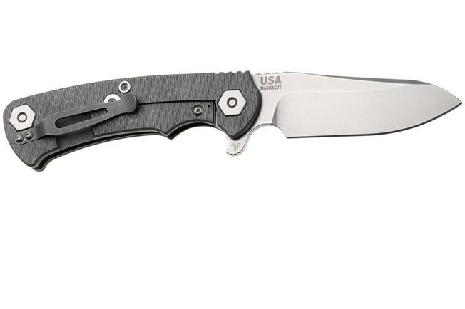 Afbeelding voor Rick Hinderer Project X PJX-MC-SF-WF-G, Stonewashed CPM MagnaCut Sheepsfoot, Working Finish Titanium, OD Green G10, zakmes