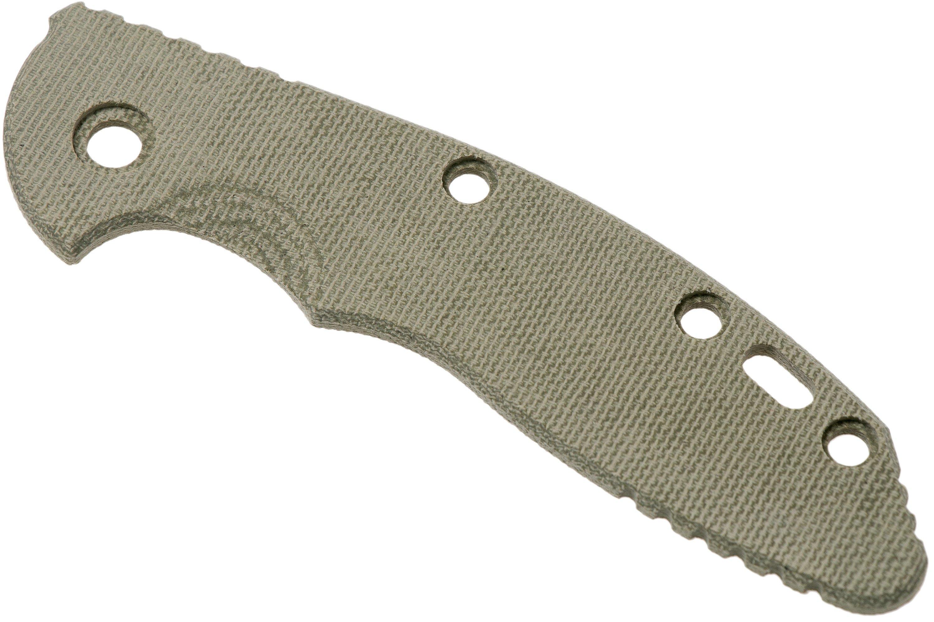 Rick Hinderer XM18 3,5” scale, Smooth Green Canvas Micarta