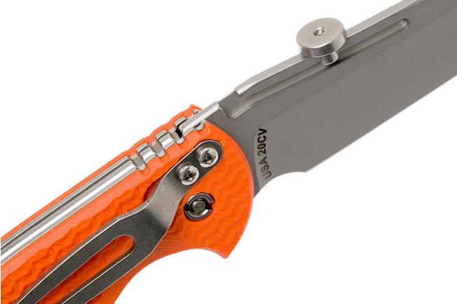 Image for Rick Hinderer XM Slippy 3" Sheepfoot 20CV Orange G10 slipjoint pocket knife