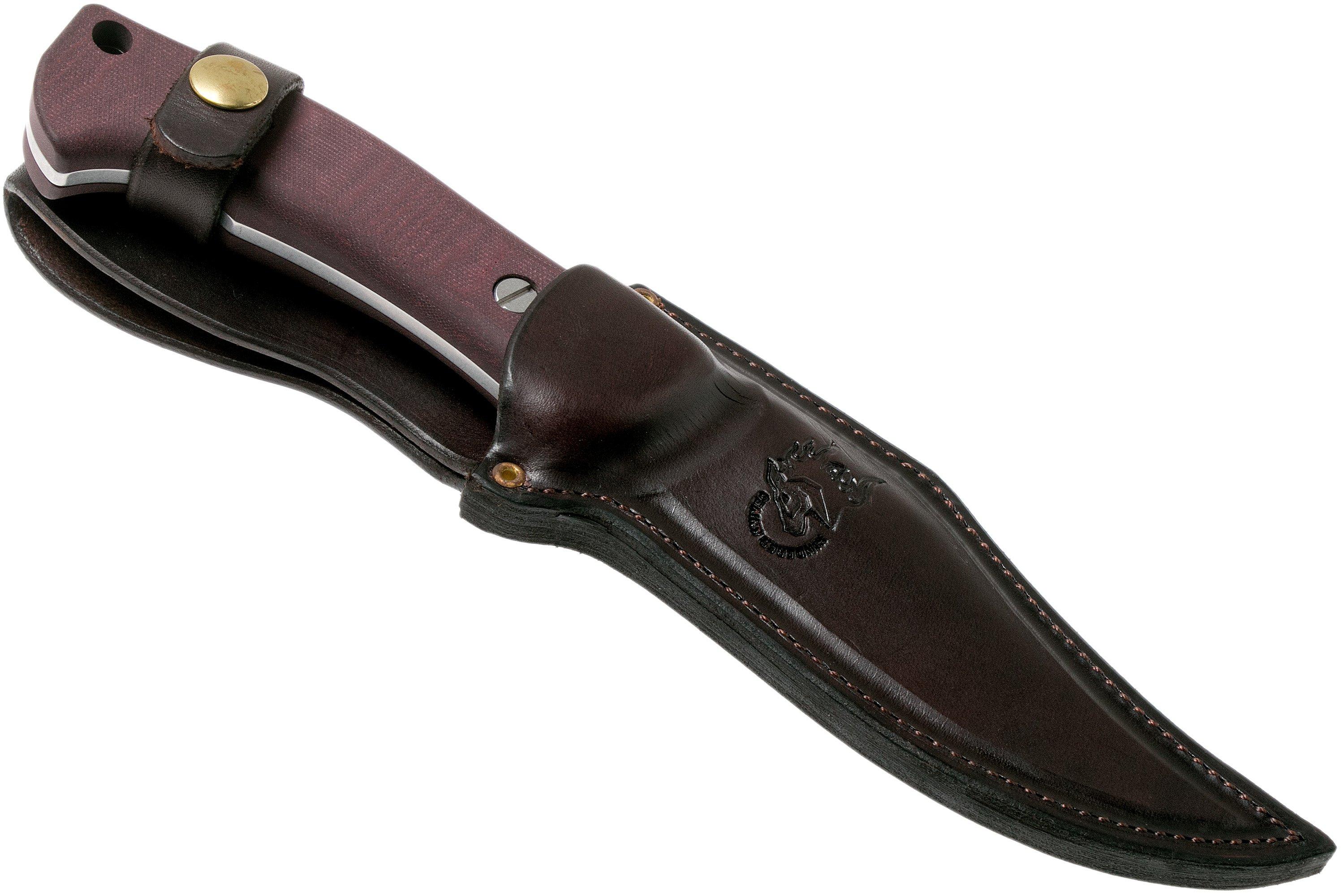 Rick Hinderer Ranch Bowie Burgundy Canvas Micarta, Stonewashed, bowie ...