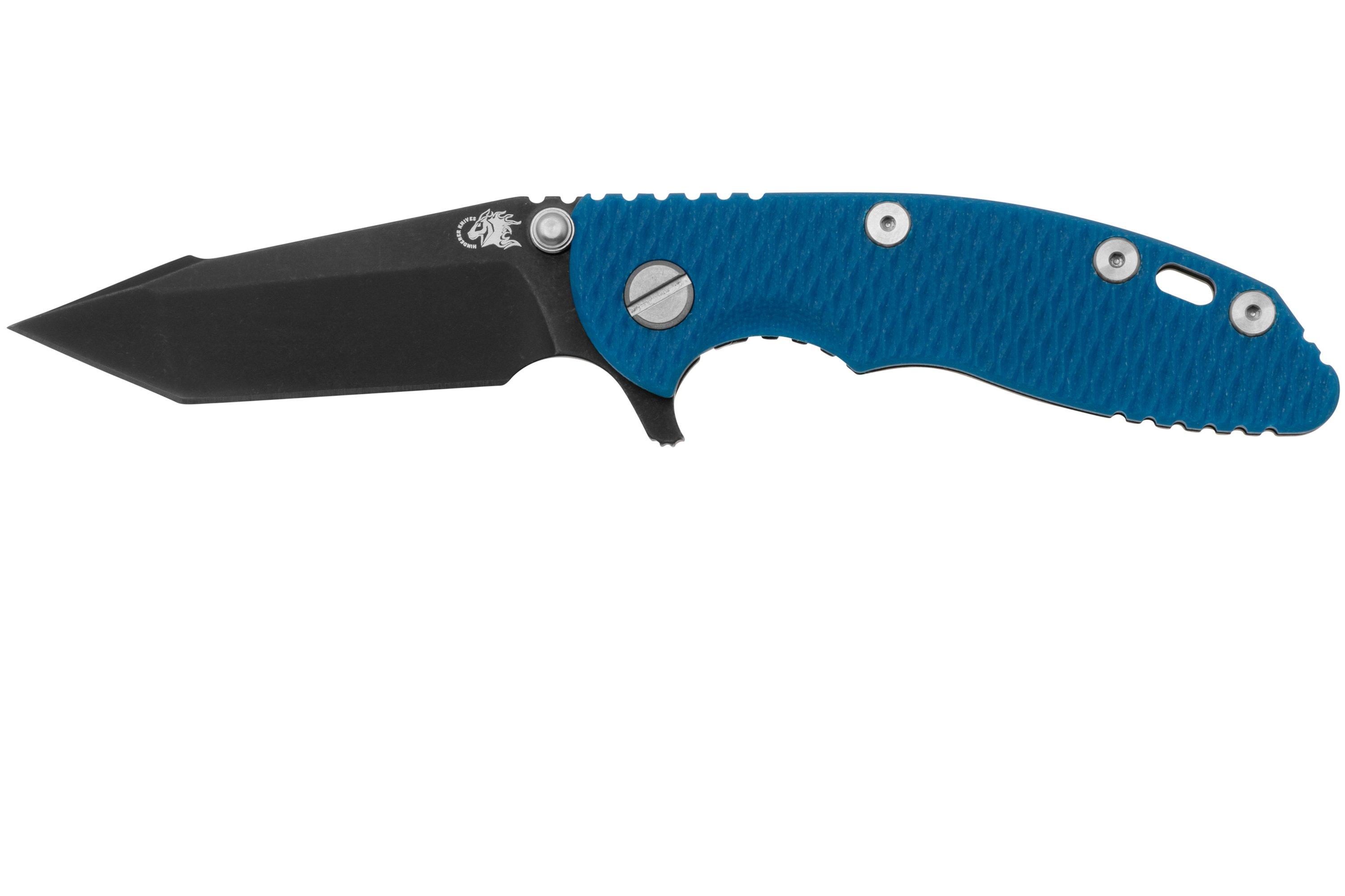 Rick Hinderer XM 18 3 0 Harpoon Tanto Tri Way Blackwash S45VN Blue