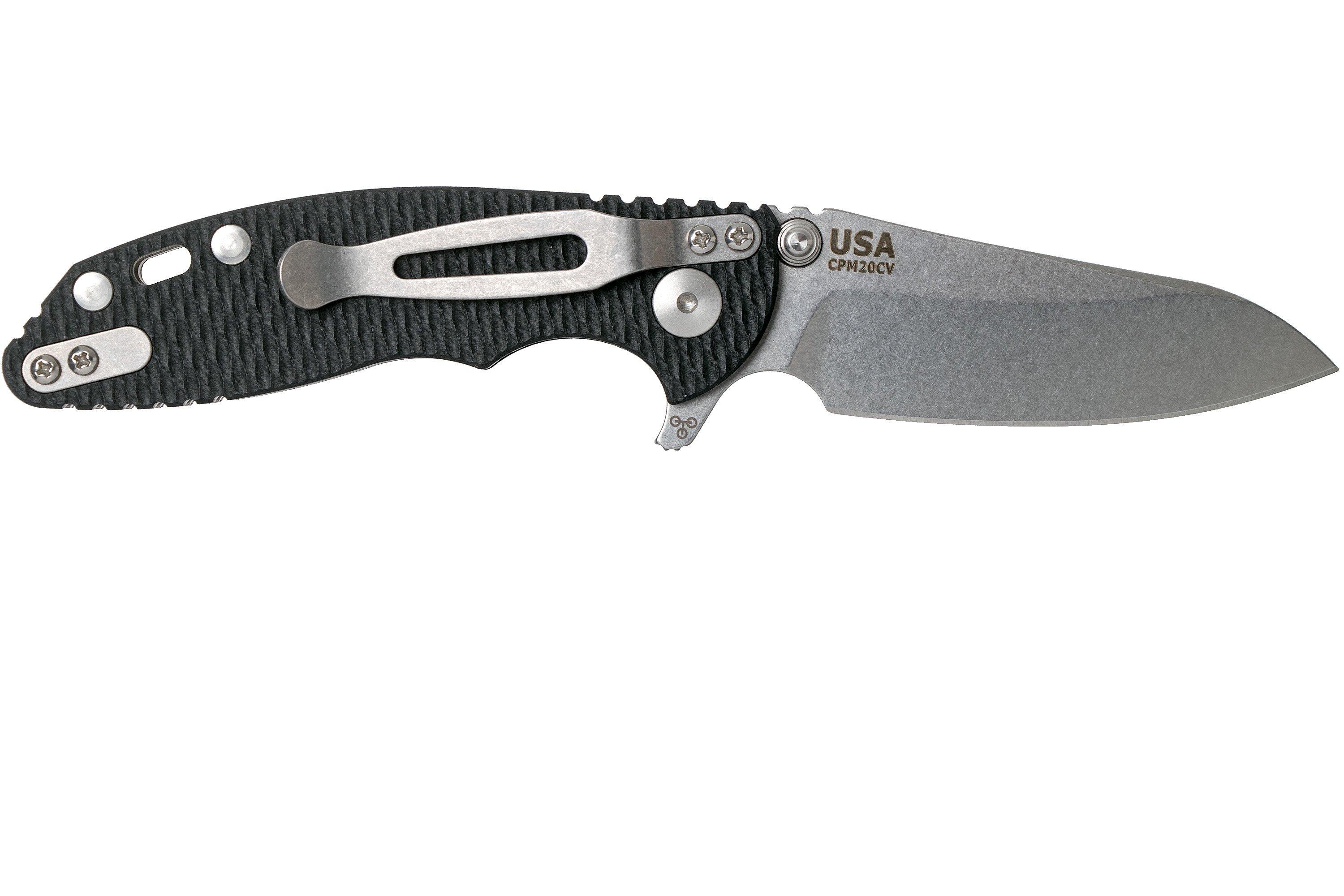 Rick Hinderer XM18 3” Skinny Sheepfoot Linerlock, Black G10 pocket