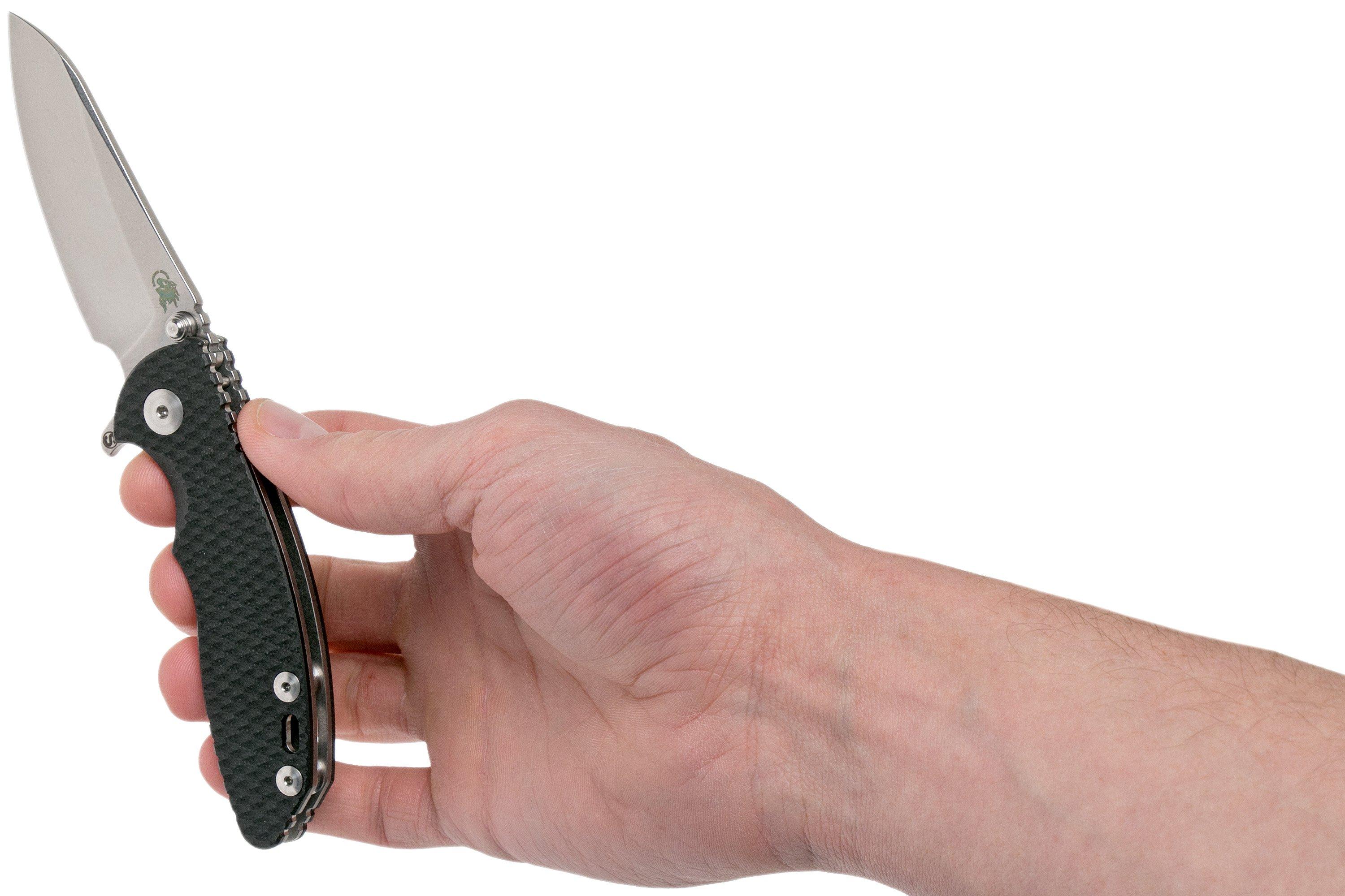 Rick Hinderer XM18 3” Skinny Sheepfoot Linerlock, Black G10 pocket