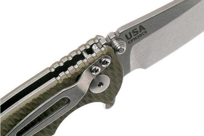 Image for Rick Hinderer XM18 3” Skinny Sheepfoot Linerlock, OD Green G10 pocket knife