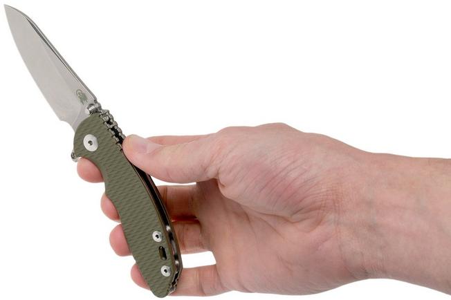 Image for Rick Hinderer XM18 3” Skinny Sheepfoot Linerlock, OD Green G10 pocket knife