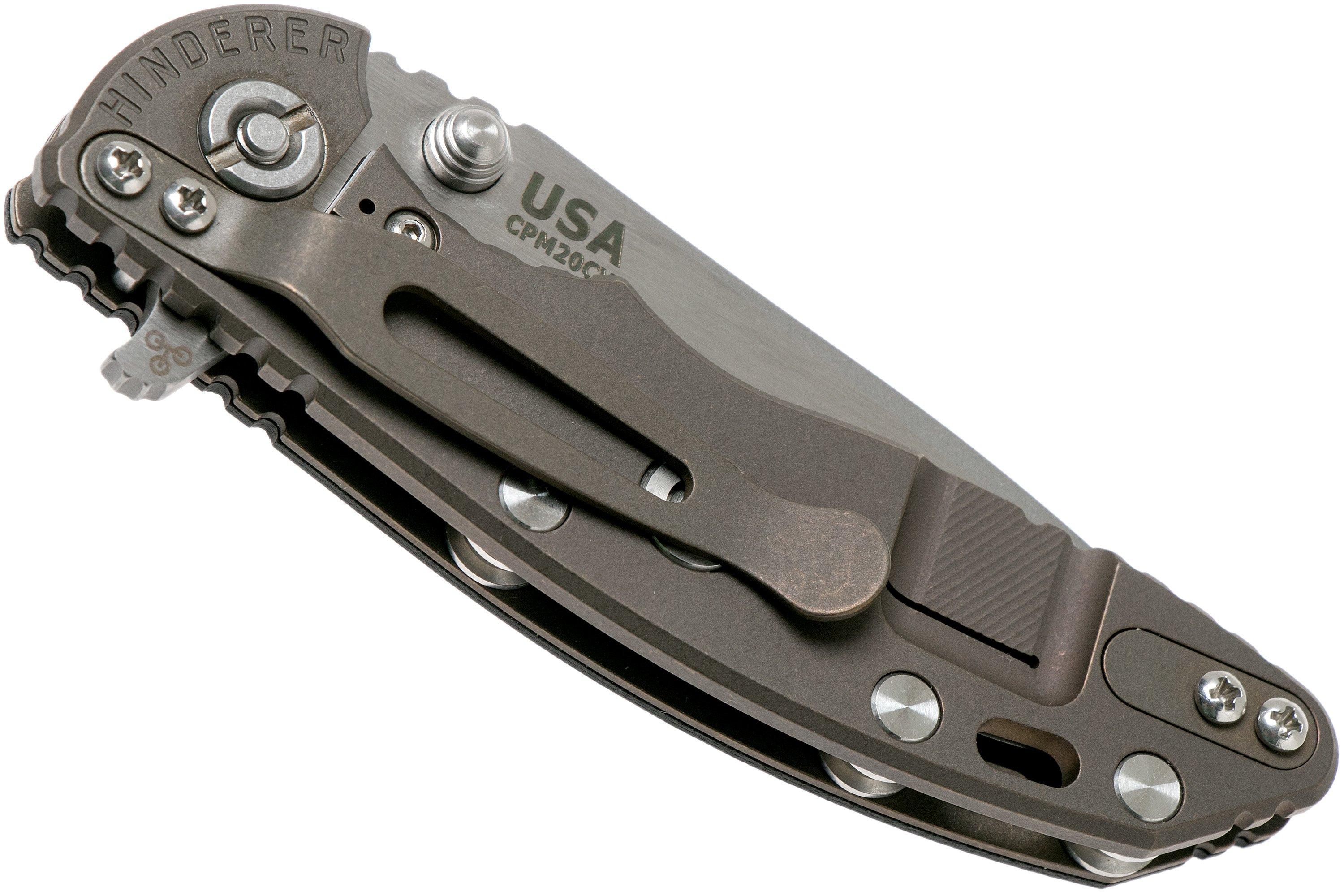 Rick Hinderer XM-18 3” Spanto Gen 4 CPM 20CV Black G10, Battle Bronze ...
