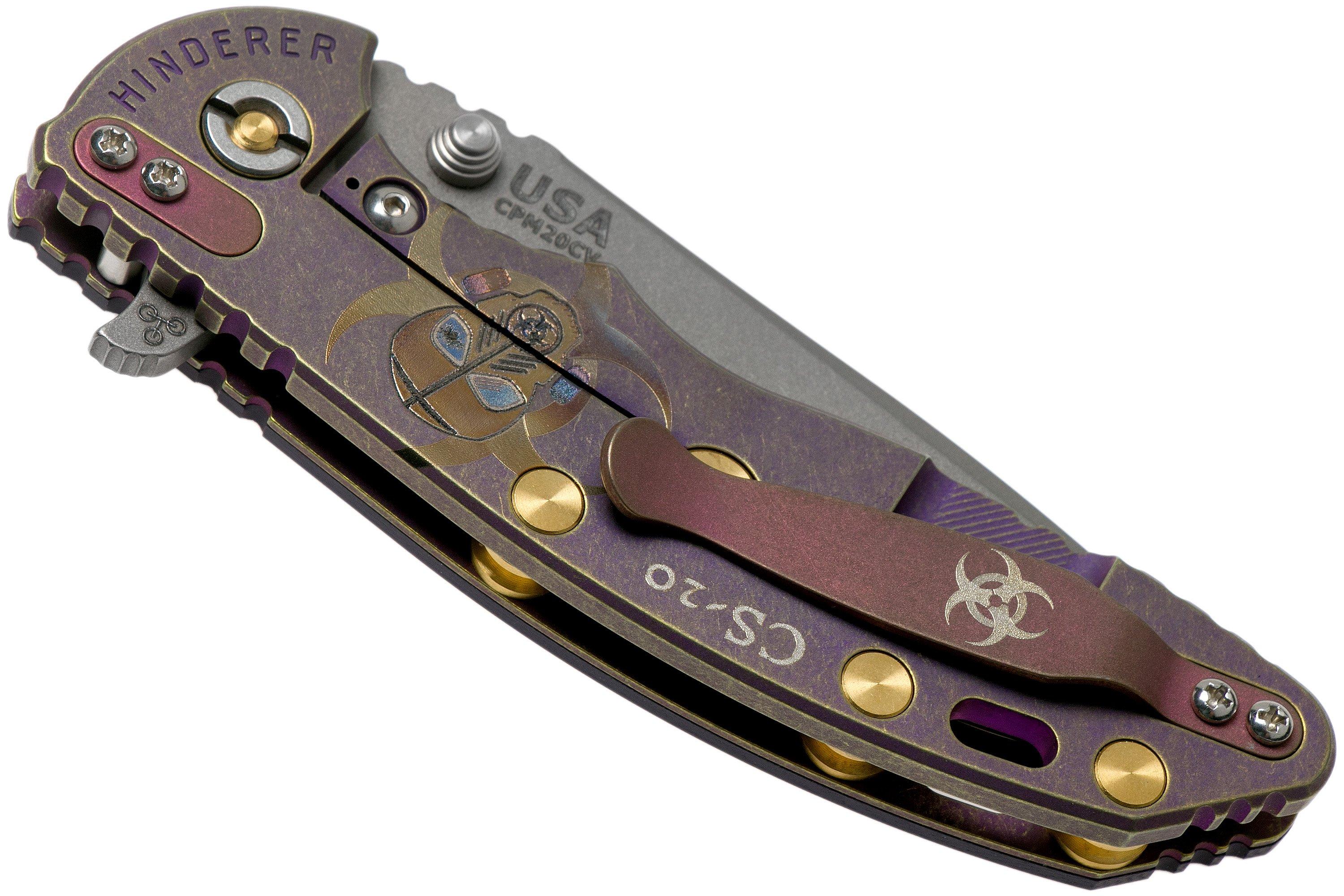 Rick Hinderer XM18 3,5” Containment Series, Spearpoint, Purple Gold