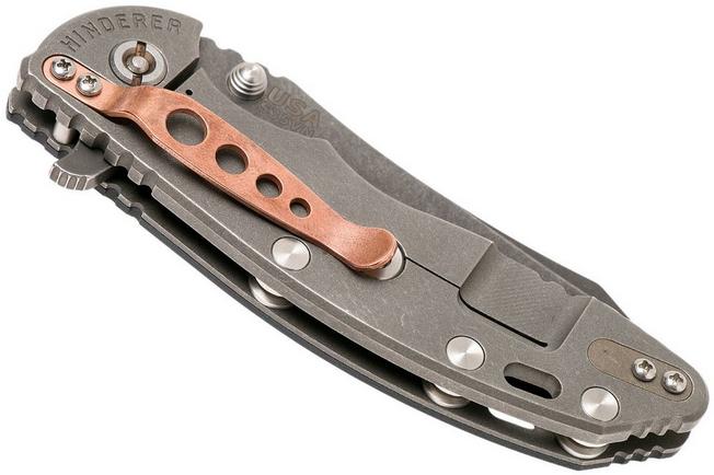 Image for Rick Hinderer XM-18 3.5" Skinner S35VN, blue-black G10 pocket knife, copper clip