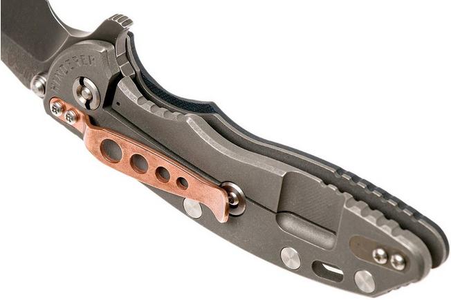 Image for Rick Hinderer XM-18 3.5" Skinner S35VN, blue-black G10 pocket knife, copper clip